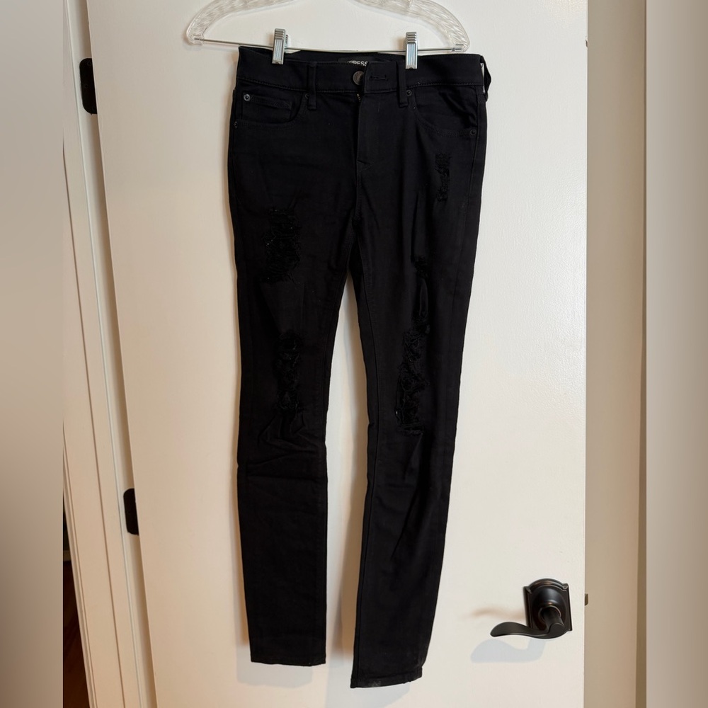 Express Black Skinny Jeans with Back Pockets